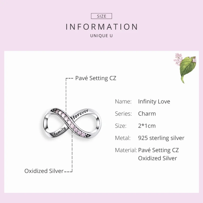 (image for) Pandora Style Silver Infinity Charm - SCC1146-Pk - View 2