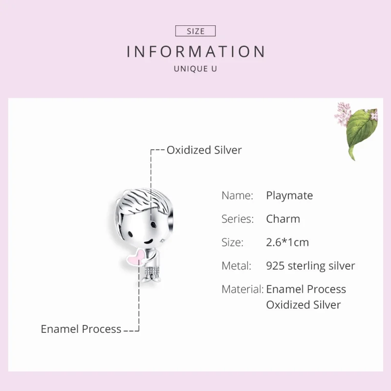 (image for) Pandora Style Silver Its A Boy Charm - SCC1334 - View 7