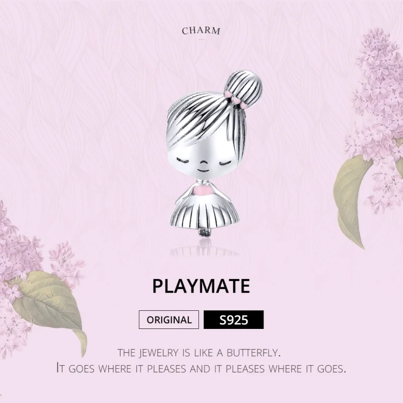 (image for) Pandora Style Silver Its A Girl Charm - SCC1335 - View 6