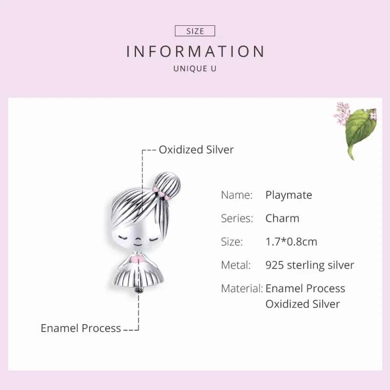 (image for) Pandora Style Silver Its A Girl Charm - SCC1335 - View 7