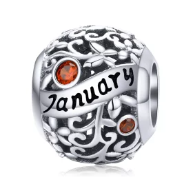 Pandora Style Silver January Birthstone Charm - SCC1385-1 Pandora Style Silver January Birthstone Charm - SCC1385-1