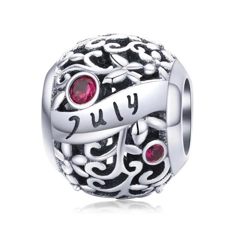 (image for) Pandora Style Silver July Garnet Birthstone Charm - SCC1385-7 - Product Image