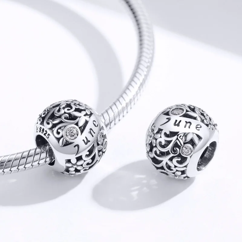 (image for) Pandora Style Silver June Birthstone Charm - SCC1385-6 - View 3