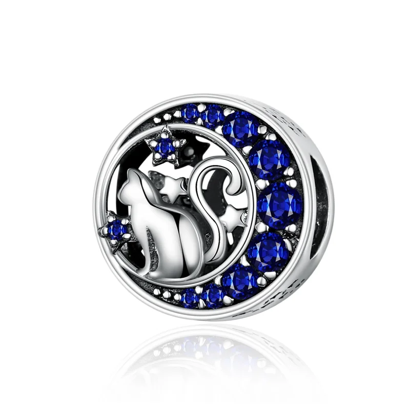 (image for) Pandora Style Silver Kitty In The Moon Charm - SCC1204 - Product Image