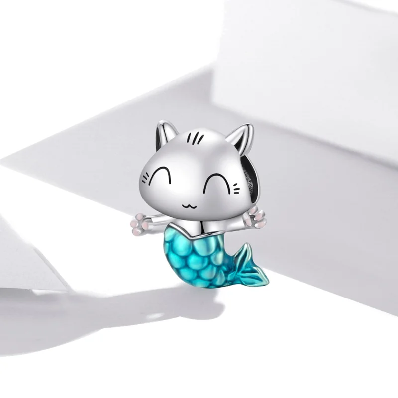 (image for) Pandora Style Silver Kitty Mermaid Charm - SCC1852 - View 2