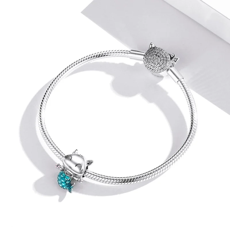 (image for) Pandora Style Silver Kitty Mermaid Charm - SCC1852 - View 3