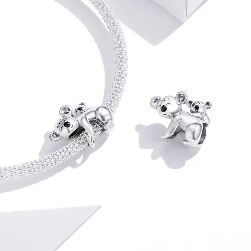 (image for) Pandora Style Silver Koala With Kid Charm - BSC260 - View 4