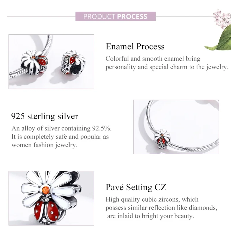 (image for) Pandora Style Silver Ladybug Charm - SCC1276 - View 2