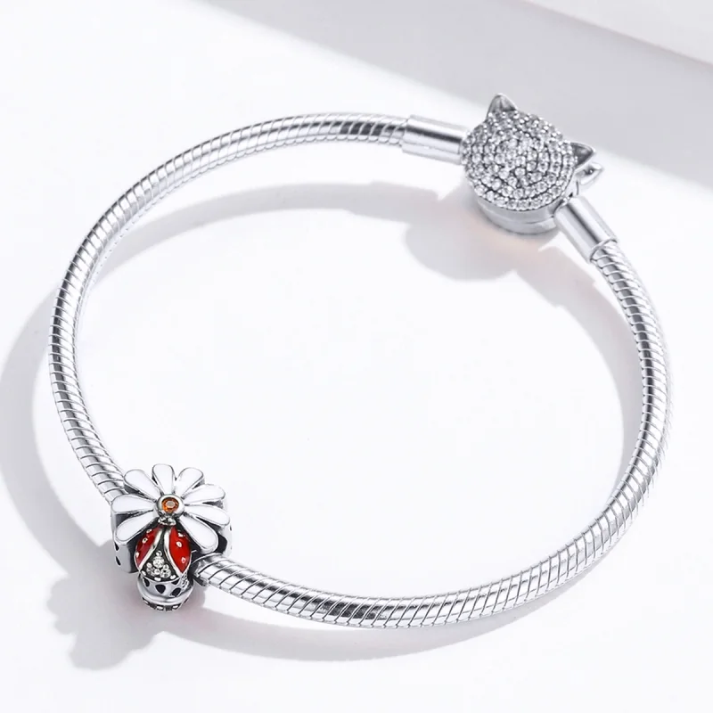 (image for) Pandora Style Silver Ladybug Charm - SCC1276 - View 5