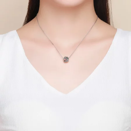 Pandora Style Silver Ladybugs And Flowers Charm - SCC926