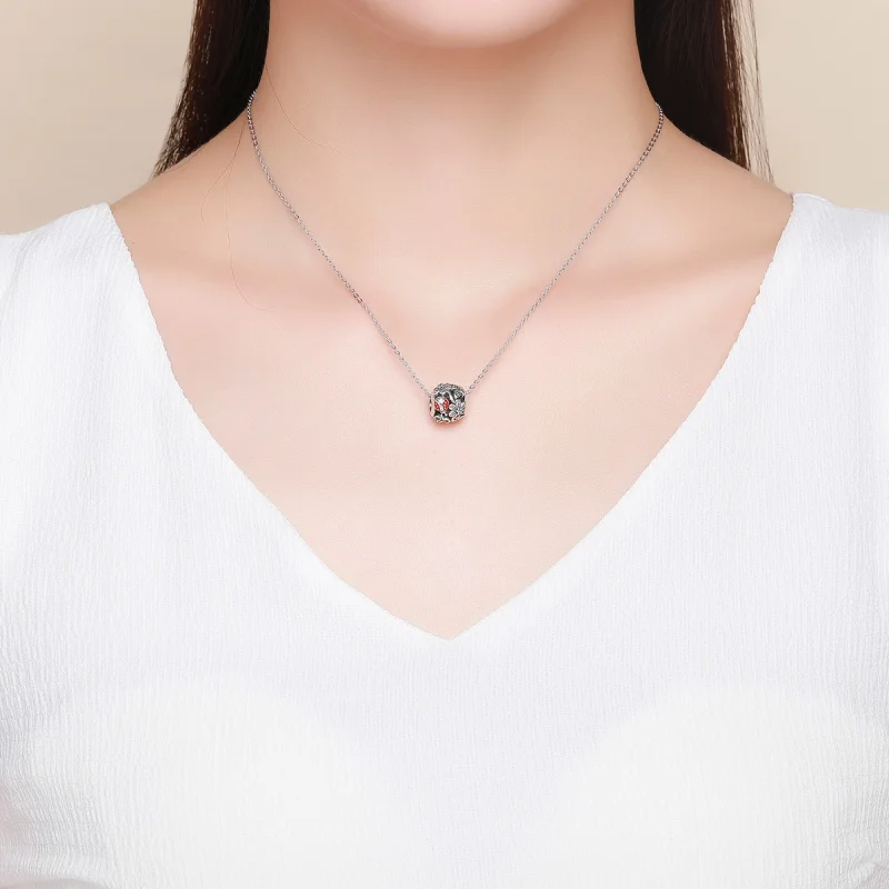 (image for) Pandora Style Silver Ladybugs And Flowers Charm - SCC926 - View 5