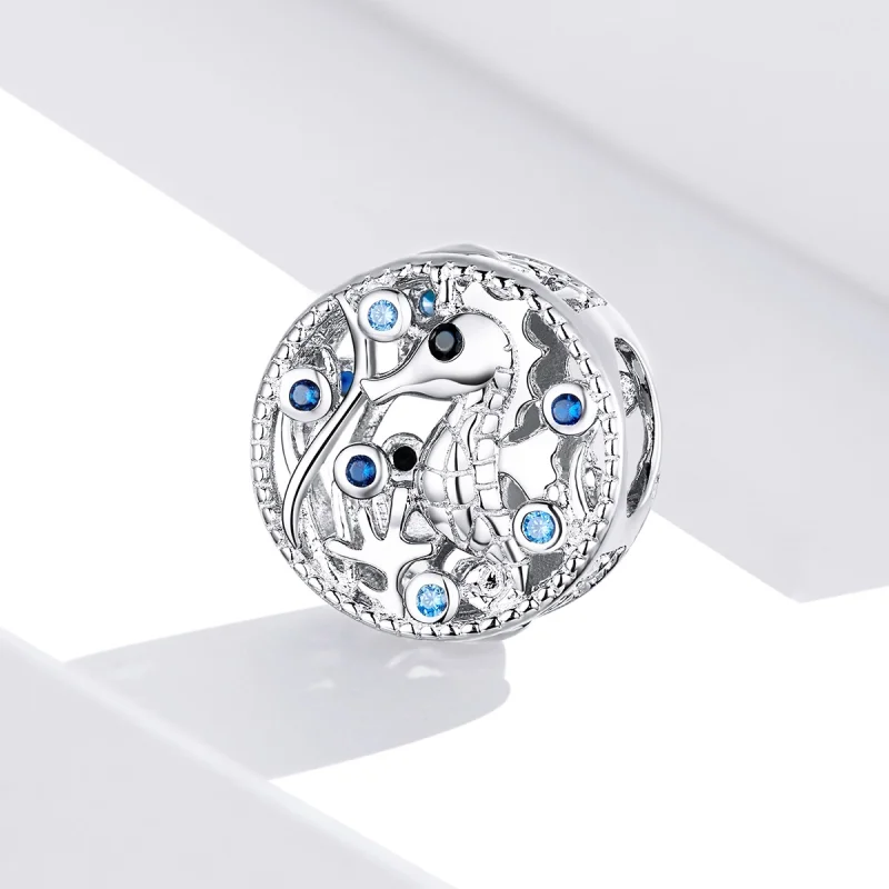 (image for) Pandora Style Silver Leisurely Seahorse Charm - BSC266 - View 2