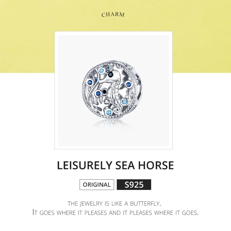 (image for) Pandora Style Silver Leisurely Seahorse Charm - BSC266 - View 6