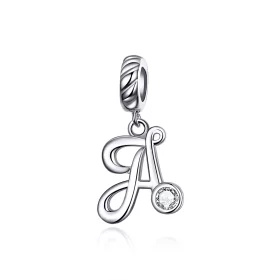 Pandora Style Silver Letter A Dangle - SCC1183-A Pandora Style Silver Letter A Dangle - SCC1183-A