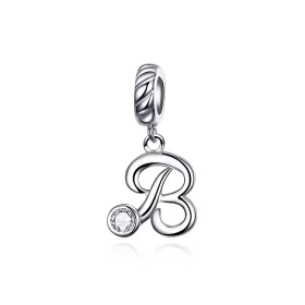 Pandora Style Silver Letter B Dangle - SCC1183-B Pandora Style Silver Letter B Dangle - SCC1183-B