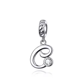 Pandora Style Silver Letter C Dangle - SCC1183-C Pandora Style Silver Letter C Dangle - SCC1183-C
