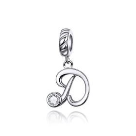 Pandora Style Silver Letter D Dangle - SCC1183-D Pandora Style Silver Letter D Dangle - SCC1183-D