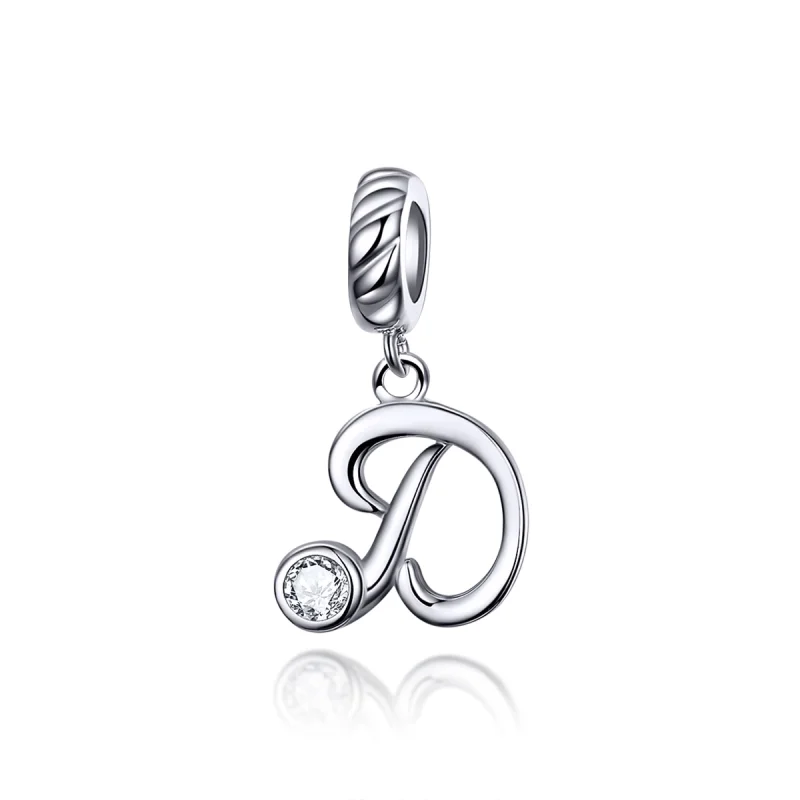 (image for) Pandora Style Silver Letter D Dangle - SCC1183-D - Product Image
