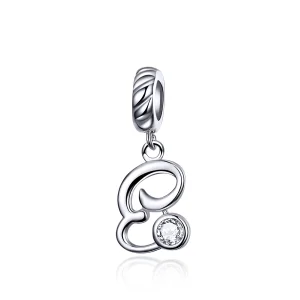 (image for) Pandora Style Silver Letter E Dangle - SCC1183-E