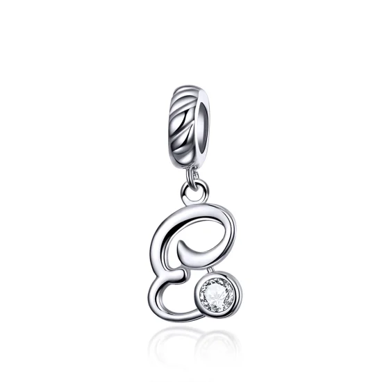 (image for) Pandora Style Silver Letter E Dangle - SCC1183-E