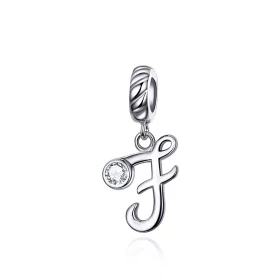Pandora Style Silver Letter F Dangle - SCC1183-F Pandora Style Silver Letter F Dangle - SCC1183-F