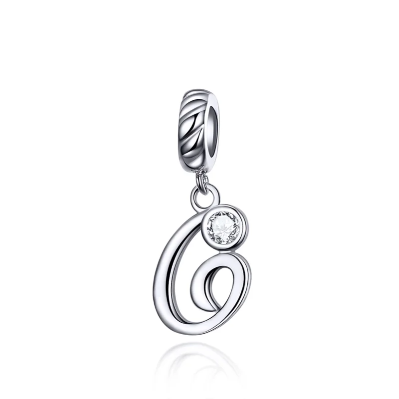 (image for) Pandora Style Silver Letter G Dangle - SCC1183-G - Product Image