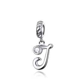 Pandora Style Silver Letter J Dangle - SCC1183-J Pandora Style Silver Letter J Dangle - SCC1183-J