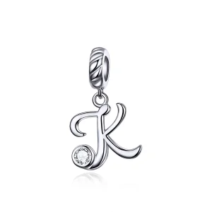 (image for) Pandora Style Silver Letter K Dangle - SCC1183-K