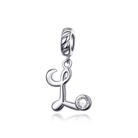 Pandora Style Silver Letter L Dangle - SCC1183-L Pandora Style Silver Letter L Dangle - SCC1183-L