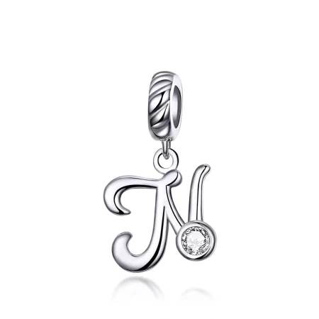 Pandora Style Silver Letter N Dangle - SCC1183-N