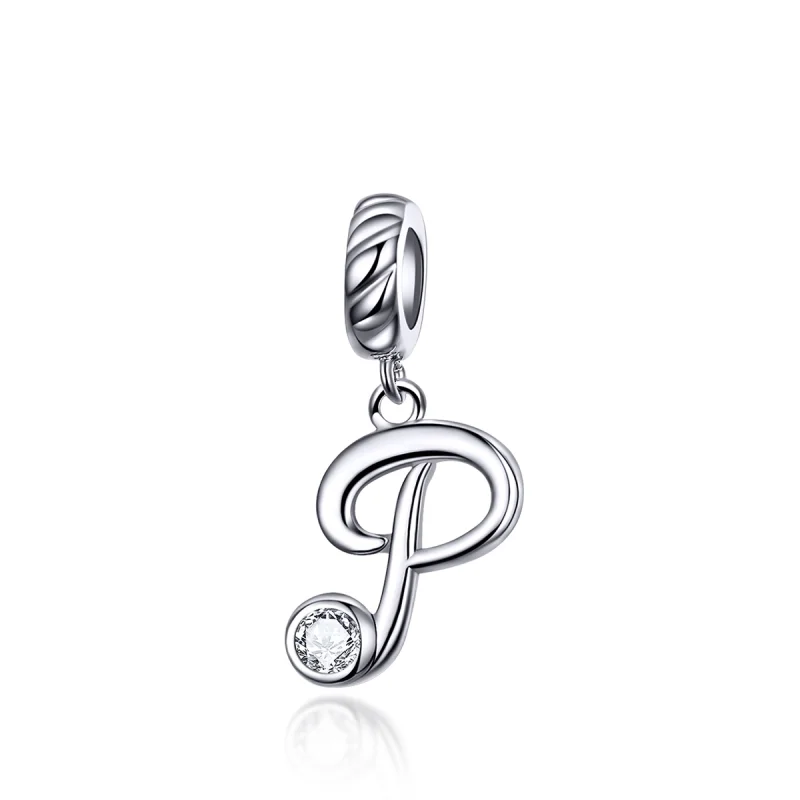 (image for) Pandora Style Silver Letter P Dangle - SCC1183-P - Product Image
