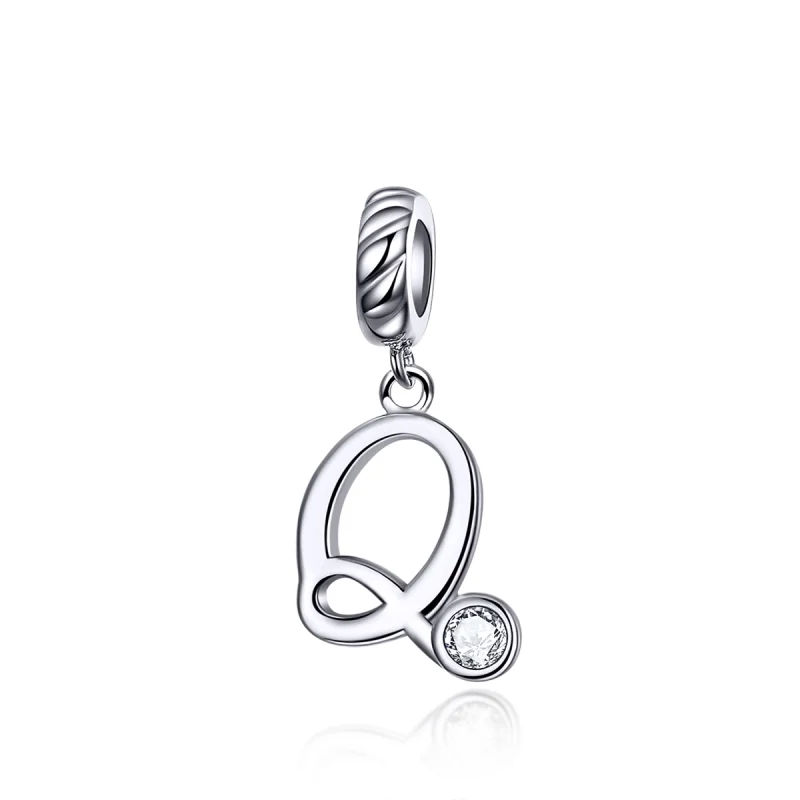 (image for) Pandora Style Silver Letter Q Dangle - SCC1183-Q - Product Image