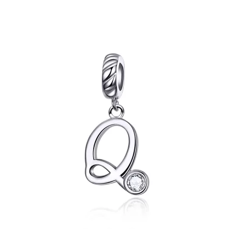 Pandora Style Silver Letter Q Dangle - SCC1183-Q Pandora Style Silver Letter Q Dangle - SCC1183-Q