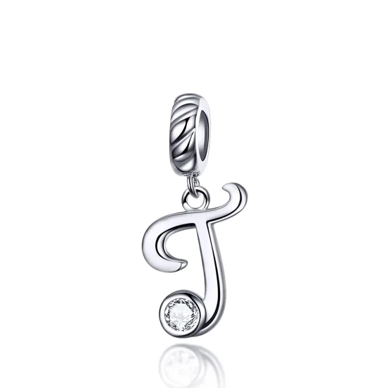 (image for) Pandora Style Silver Letter T Dangle - SCC1183-T
