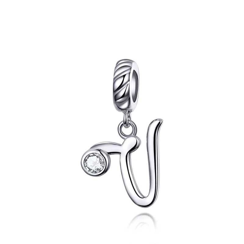 (image for) Pandora Style Silver Letter V Dangle - SCC1183-V - Product Image