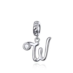 (image for) Pandora Style Silver Letter W Dangle - SCC1183-W
