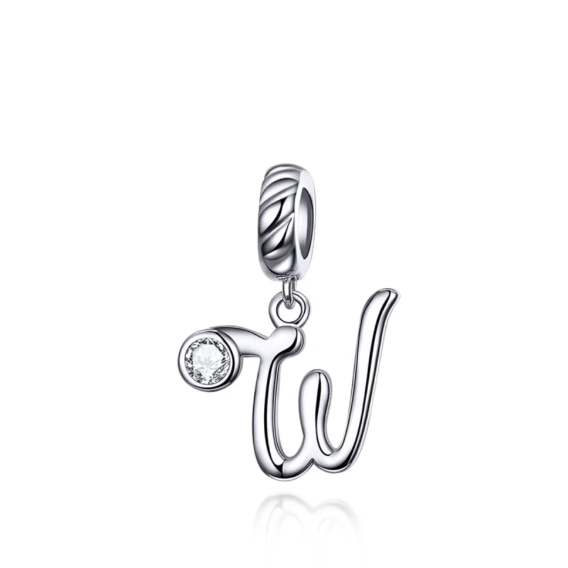 (image for) Pandora Style Silver Letter W Dangle - SCC1183-W - Product Image