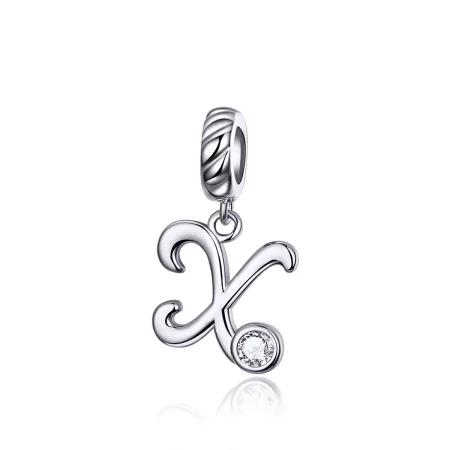 Pandora Style Silver Letter X Dangle - SCC1183-X Pandora Style Silver Letter X Dangle - SCC1183-X