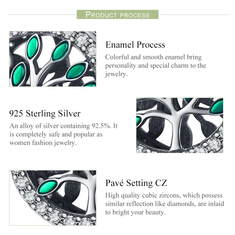 (image for) Pandora Style Silver Life Tree Charm - SCC1095 - View 4