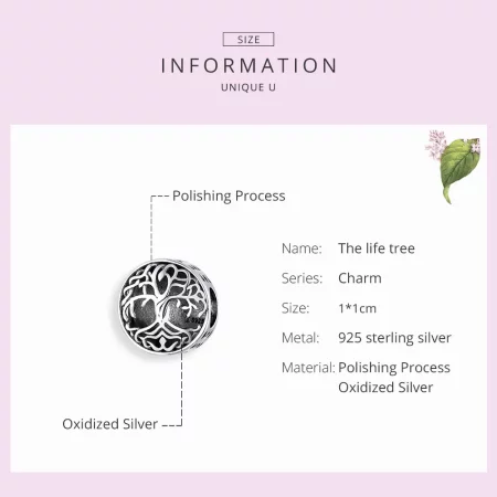 Pandora Style Silver Life Tree Charm - SCC1457