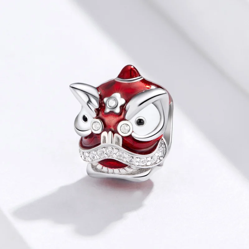 (image for) Pandora Style Silver Lion Dance Charm - BSC086 - View 2