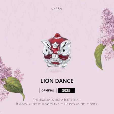 Pandora Style Silver Lion Dance Charm - BSC086