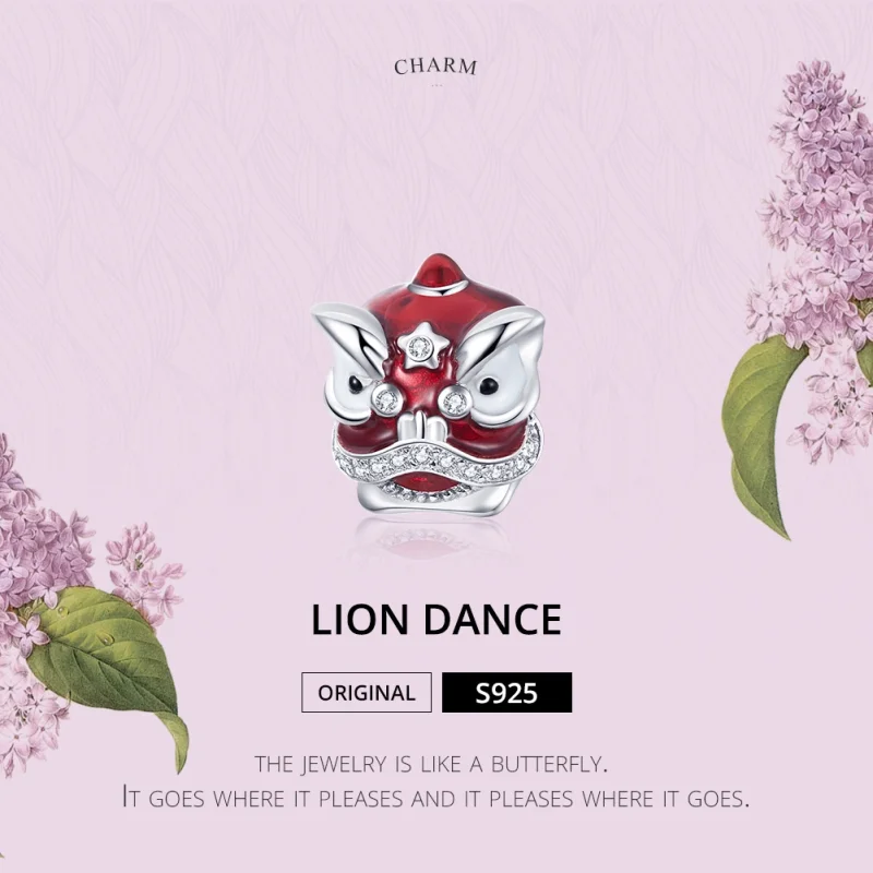 (image for) Pandora Style Silver Lion Dance Charm - BSC086 - View 5