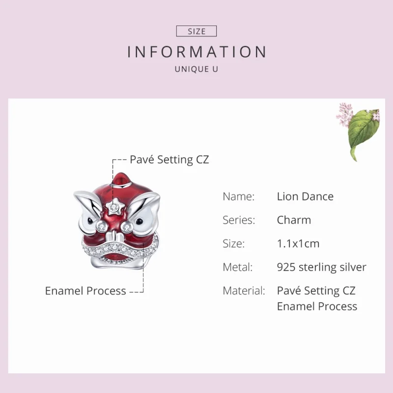 (image for) Pandora Style Silver Lion Dance Charm - BSC086 - View 6