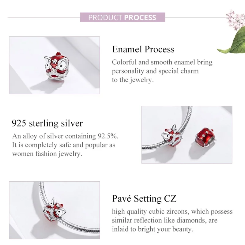 (image for) Pandora Style Silver Lion Dance Charm - BSC086 - View 7