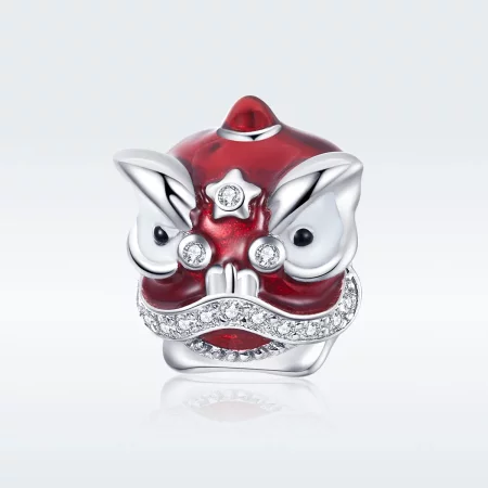 Pandora Style Silver Lion Dance Charm - BSC086