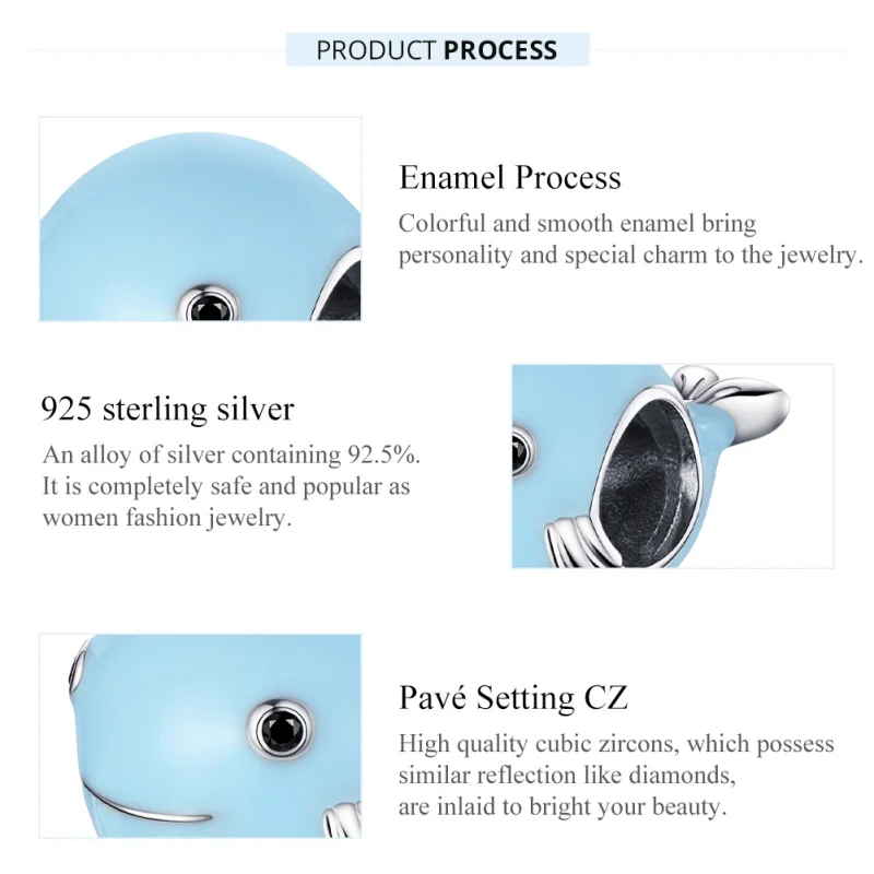 (image for) Pandora Style Silver Little Blue Whale Charm - BSC250 - View 7