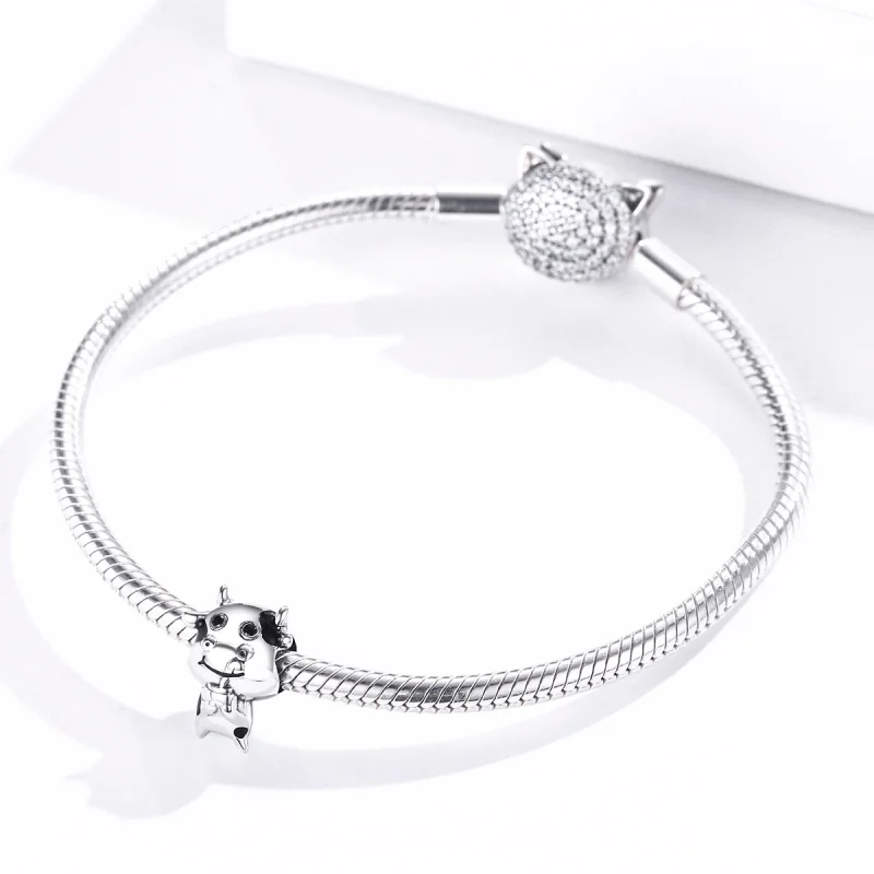 (image for) Pandora Style Silver Little Cow Charm - SCC1574 - View 3