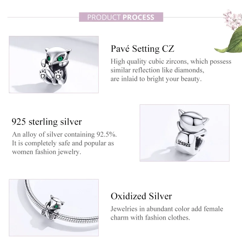 (image for) Pandora Style Silver Little Fox Charm - SCC1290 - View 3