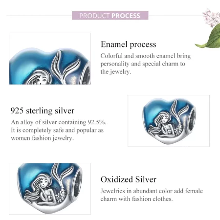 Pandora Style Silver Little Mermaid Dream Charm - SCC1801